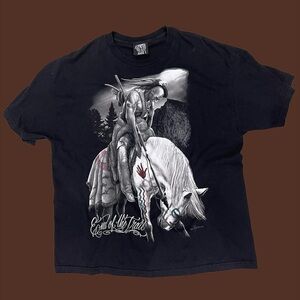 Native American Graphic Black T-Shirt by DDA NWOT